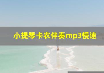 小提琴卡农伴奏mp3慢速