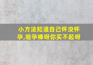 小方法知道自己怀没怀孕,验孕棒呀你买不起呀