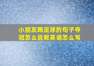 小朋友踢足球的句子夺冠怎么说呢英语怎么写