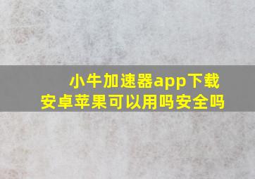 小牛加速器app下载安卓苹果可以用吗安全吗