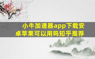 小牛加速器app下载安卓苹果可以用吗知乎推荐