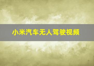 小米汽车无人驾驶视频