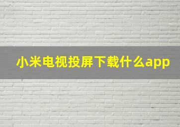 小米电视投屏下载什么app