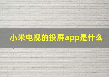 小米电视的投屏app是什么