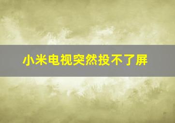 小米电视突然投不了屏