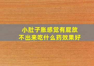 小肚子胀感觉有屁放不出来吃什么药效果好