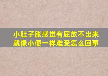 小肚子胀感觉有屁放不出来就像小便一样难受怎么回事