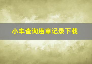 小车查询违章记录下载