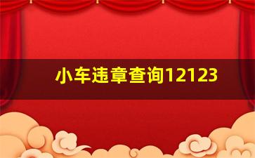 小车违章查询12123