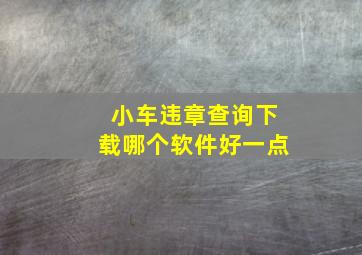 小车违章查询下载哪个软件好一点