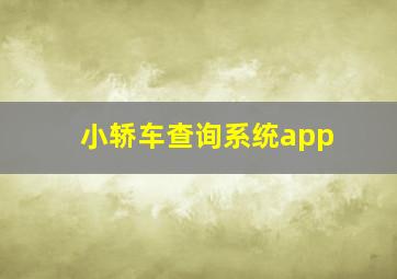 小轿车查询系统app