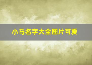 小马名字大全图片可爱