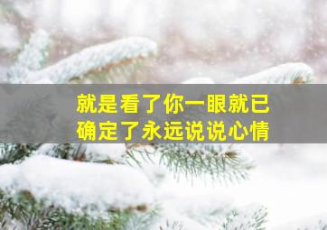 就是看了你一眼就已确定了永远说说心情