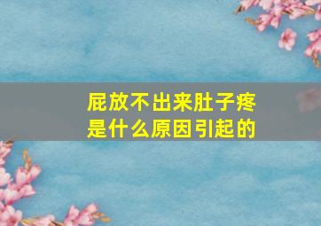 屁放不出来肚子疼是什么原因引起的