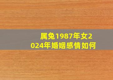 属兔1987年女2024年婚姻感情如何