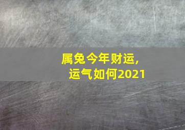 属兔今年财运,运气如何2021