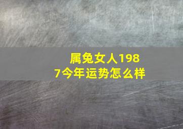 属兔女人1987今年运势怎么样