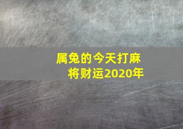 属兔的今天打麻将财运2020年