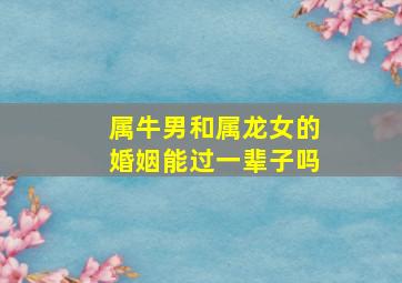 属牛男和属龙女的婚姻能过一辈子吗