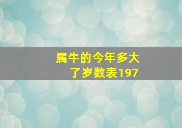 属牛的今年多大了岁数表197