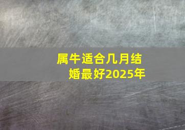 属牛适合几月结婚最好2025年