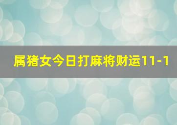 属猪女今日打麻将财运11-1