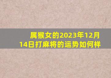 属猴女的2023年12月14日打麻将的运势如何样