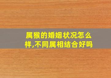 属猴的婚姻状况怎么样,不同属相结合好吗