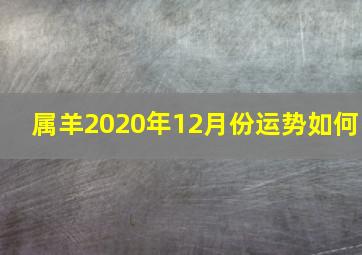 属羊2020年12月份运势如何