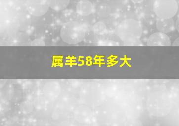 属羊58年多大