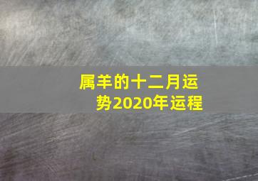 属羊的十二月运势2020年运程