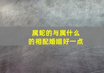 属蛇的与属什么的相配婚姻好一点