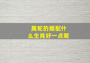 属蛇的婚配什么生肖好一点呢