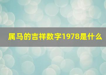 属马的吉祥数字1978是什么