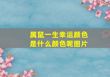 属鼠一生幸运颜色是什么颜色呢图片