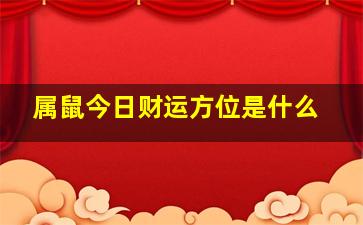 属鼠今日财运方位是什么