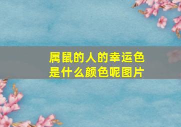 属鼠的人的幸运色是什么颜色呢图片