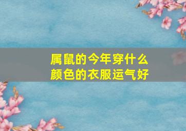 属鼠的今年穿什么颜色的衣服运气好