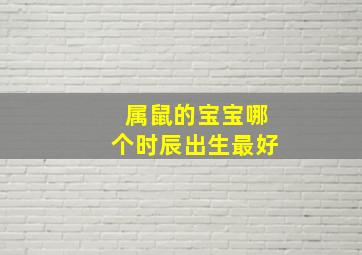 属鼠的宝宝哪个时辰出生最好