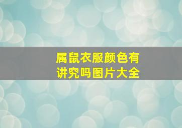 属鼠衣服颜色有讲究吗图片大全