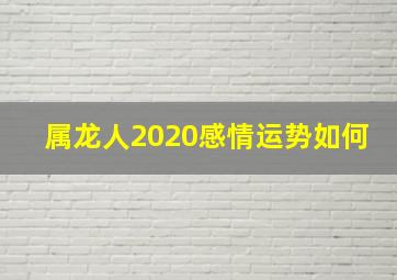 属龙人2020感情运势如何