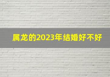 属龙的2023年结婚好不好