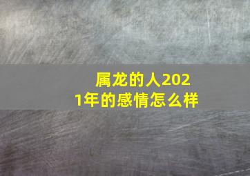 属龙的人2021年的感情怎么样