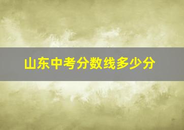 山东中考分数线多少分