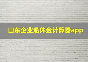 山东企业退休金计算器app