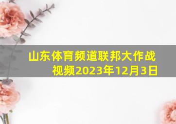 山东体育频道联邦大作战视频2023年12月3日