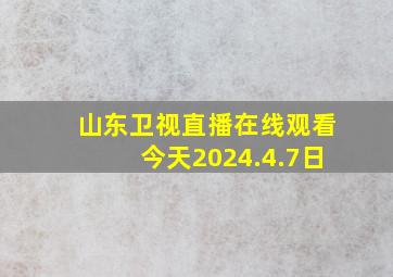 山东卫视直播在线观看今天2024.4.7日