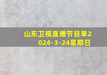 山东卫视直播节目单2024-3-24星期日