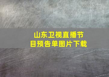 山东卫视直播节目预告单图片下载