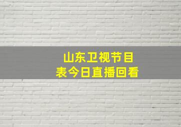 山东卫视节目表今日直播回看